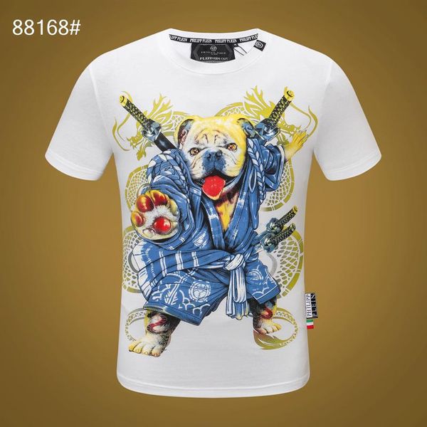 

mens designer t shirts firmata fashion 20ss luxury phillip plain t shirt summer homme off black white skull tee bag shoes 03, White;black