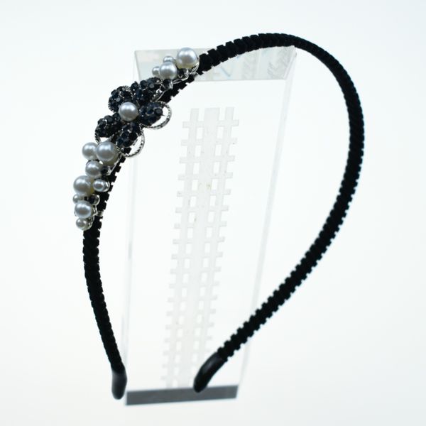 

korean big pearl retro bow flower leaves headband for cute girls children handmade fashion festival hair accessories, Slivery;white