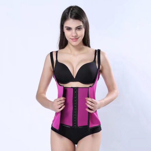 

4colors rubber zipper type three-breasted slimming belt waist belt corset body shaping body abdomen shaping waist tool, Black;gray