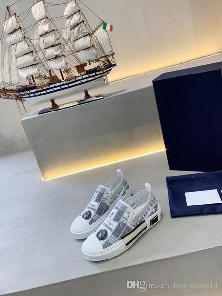 

new b23 low sneakers oblique asham newspaper mens casual shoes transparent letters skateboard shoes men women low help canvas shoes, Black