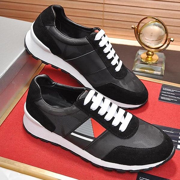 

technical fabric sneakers men 's shoes autumn and winter footwears breathable lightweight low lace -up sports men shoes with origi, Black