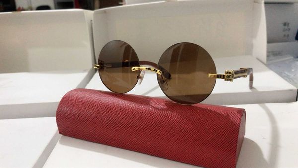 

2020 new fashion round sunglasses for men women buffalo horn glasses summer styles sport attitude wood sunglasses with box case eyewear, White;black