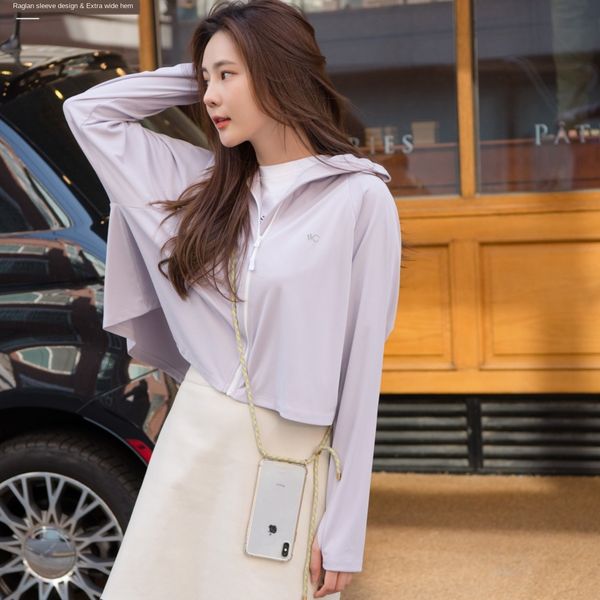

korean vvc shawl women's coat coat new long sleeve sunscreen clothes outdoor sunscreen clothes uv protection, Blue;gray