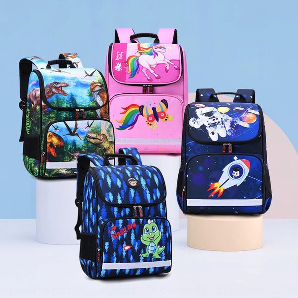 

7pajl animal cartoon schoolbag for primary school students cute children shoulder backpack 1-3-6 grade backpack ridge protection shoulder ba