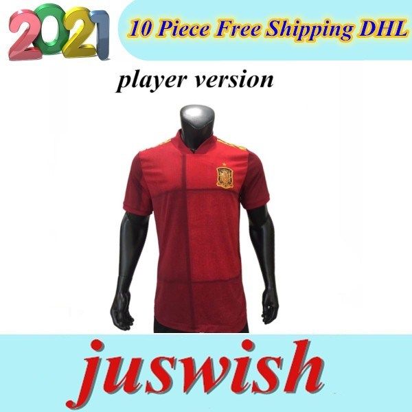 

2020 a. iniesta player version soccer jerseys isco diego costa home away españa asensio pique football shirts camisetas de fútbol uniforms, Black;yellow