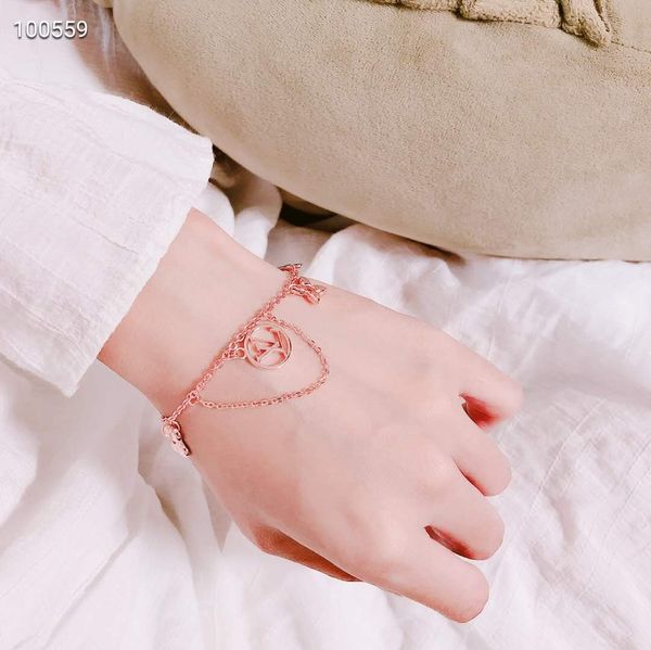 

designer classic fashion titanium steel bracelet, letter female bracelet, wholesale in original box0055, Golden;silver