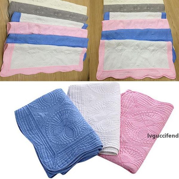 

newborn embroider cotton blanket 36*46 inch lightweight quilt baby blankets carpets flower portable easy clean home outdoor mat dhl wx9-1281