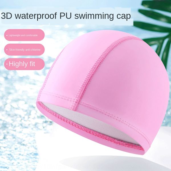 

waterproof cap pu solid color edge thickened swimming pool outdoor beach swimming cap
