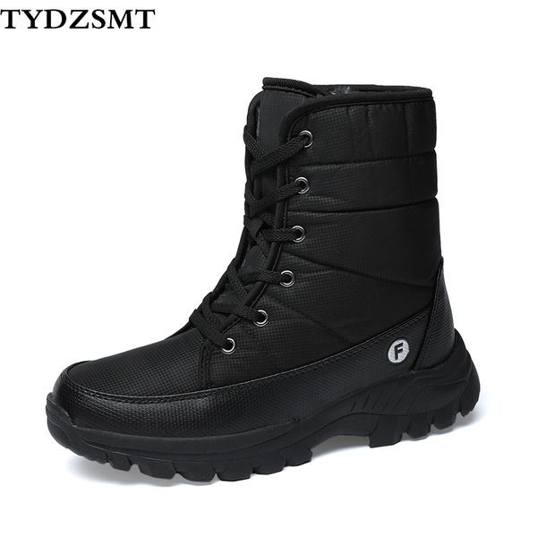 

tydzsmt ankle boots for women 2020 winter warm snow boots thick bottom quality microfiber waterproof round toe platform, Black