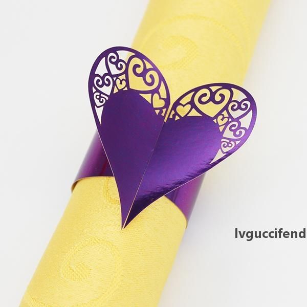 

heart design napkin wrappers laser cut paper napkin rings holders paper napkin band for weddings party table decoration accessories 200pcs