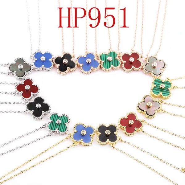 

2020 clover necklace diamond necklace women jewelry 14k gold plated pendant collier de bijoux de crÃ©ateurs de luxe flower designer jewellery, Silver
