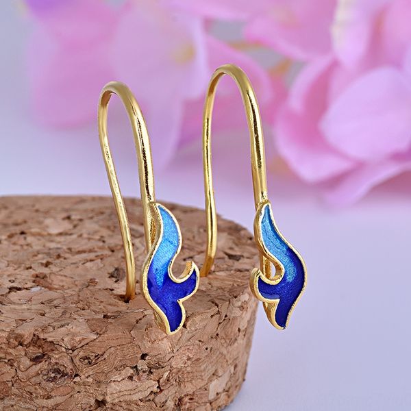 

seven-color cool gold-plated gold diy accessories ear rings ear hook accessories 925 silver cloisonne earrings diy