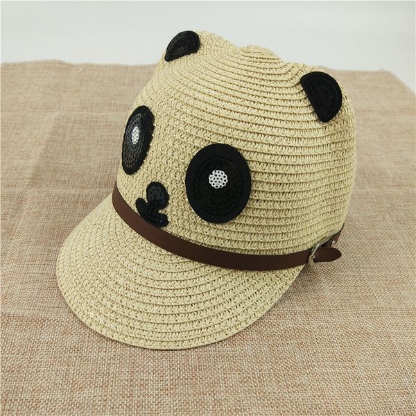 

new children's sun korean cartoon cute cap baby sun straw straw hat hat hat, Yellow