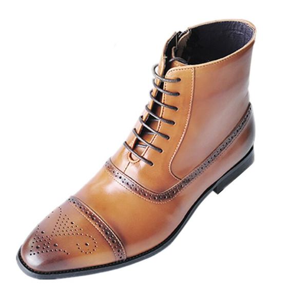 

fashion men's shoes luxury handmade shoes office wedding banquet dress original design casual business leather boot, Black