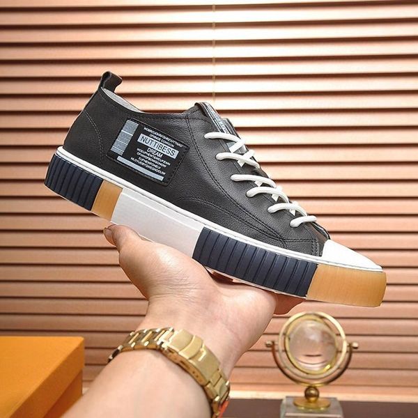 

2020ss luxury design leather rubber bottom sneakers all-match breathable mens casual shoes mens banquet shoes size: 38-451, Black