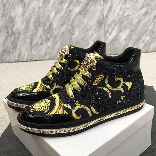 

men shoes sneakers luxury breathable sports sports casual shoes zapatos de hombre leather sneakers mens tennis shoes with box 08, Black