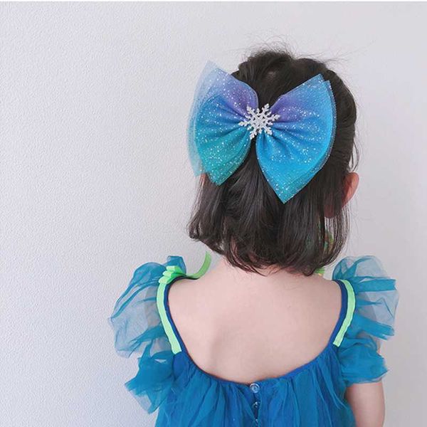 

hair accessories mism 1pc blue sequins bow scrunchy snowflake bobby clips starry girls rubber bands christmas gifts, Slivery;white