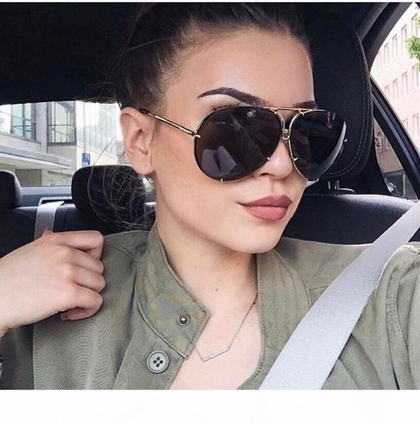 

2018 big brand design aviation sunglasses men fashion shades mirror female sun glasses for women eyewear kim kardashian oculo, White;black