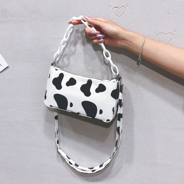 

new women's pu leather shoulder bag baguette girl messenger crossbody bag patent zipper female fashion vintage cute chain