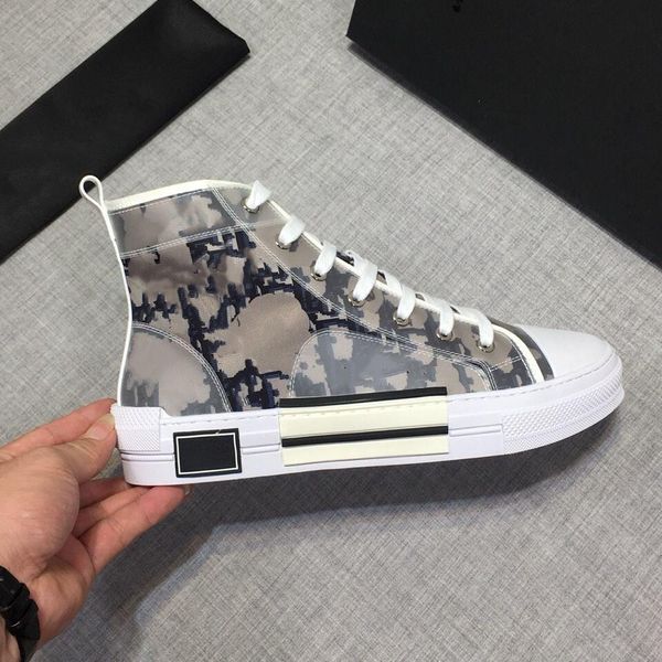 

2020 flowers technical canvas shoes b23 high oblique casual shoes 3m mens luxury designer shoes womens runing sneakers eur 36-45, Black