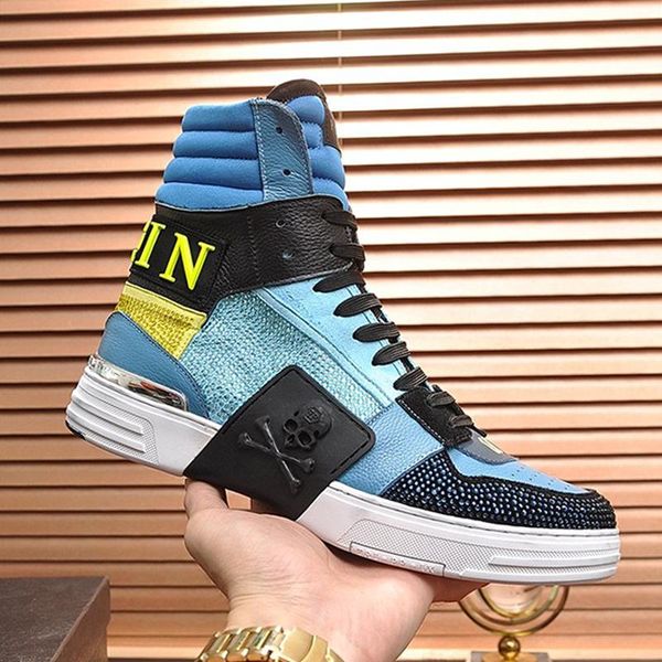 

мужчины повседневная обувь phantom кик $ привет растеряев кристалл моды ботильоны с коробкой herrenstiefel luxury design footwears lace -до, Black