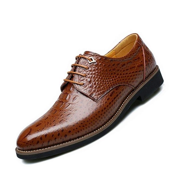 

zeguuer brand fashion men plus-size business shoes formal male round toe leather shoes dress footwear derby, Black