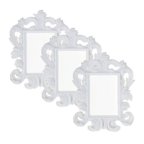 

3pcs vintage resin mini picture p frame wall decor favor white
