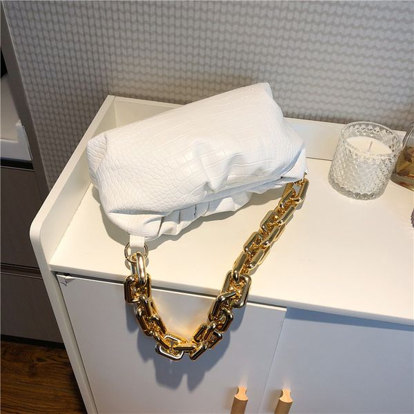 

толстые цепи сумки для женщин 2020 облако рука сумка кожа облако сумка lady одно плечо портмоне женщины роскошные сумки и кошелек