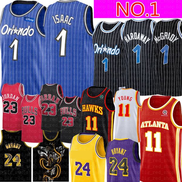 

ncaa jonathan #1 isaac jersey 11 young michael jerseys college retro mesh anfernee 1 hardaway penny # hardaway mcgrady isaac basketball, Black;red