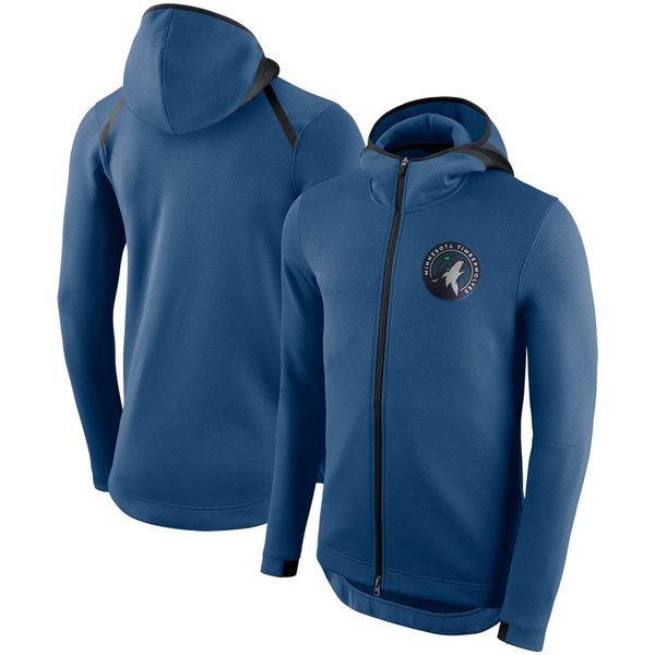 

миннесота timberwolves мужчины обучение толстовка аутентичные showtime терма flex performance full-zip hoodie, Black