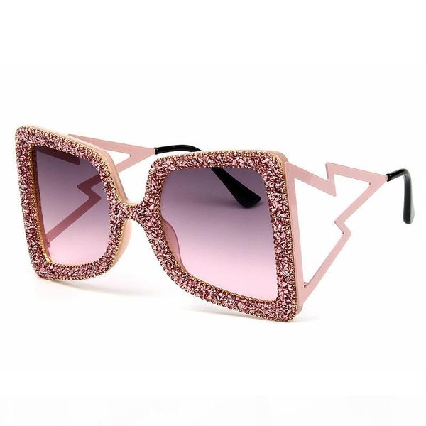 

fashion oversized rhinestone sunglasses women 2020 steampunk diamond sunglasses square punk eyeglasses gradient handmade sunglasses men, White;black