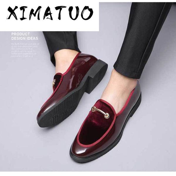 

suede leather loafers men retro exquisite slip on wedding male dress shoe comfortable shoes men's flat big size 38-48, Black