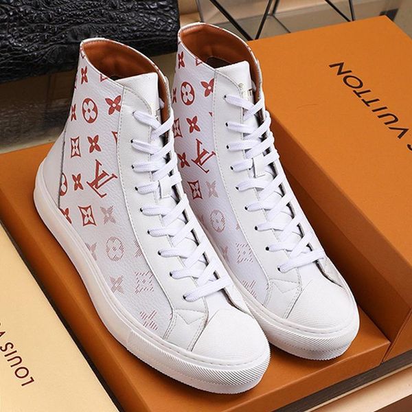 

new arrival tattoo sneaker boot mens shoes fashion design vintage shoes high lace -up plus size men boots herren luxus marken schuhe, Black