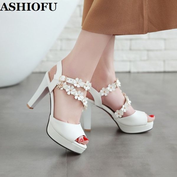 

10см высокие каблуки сандалии свадеб ashiofu handmade hr-a33 женщин пром летняя обувь платформа peep-схождение sexy сандалии моды, Black