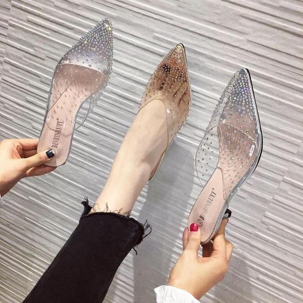 

тапочки peep toe обувь женская низкая женщины на каблуках блеск слайды 2020 high soft jelly кристалл rome sweet каучук ткань сжатый pu, Black