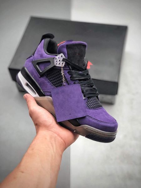 

travis scott retro high cactus jack mens basketball shoes 4 purple trainers sneakers size40- 46