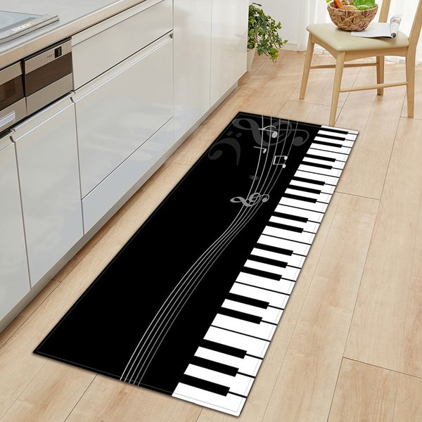 

large size piano keys printed carpet long kitchen mat entrance doormat non-slip floor mat water absorption carpet bathrrom rug