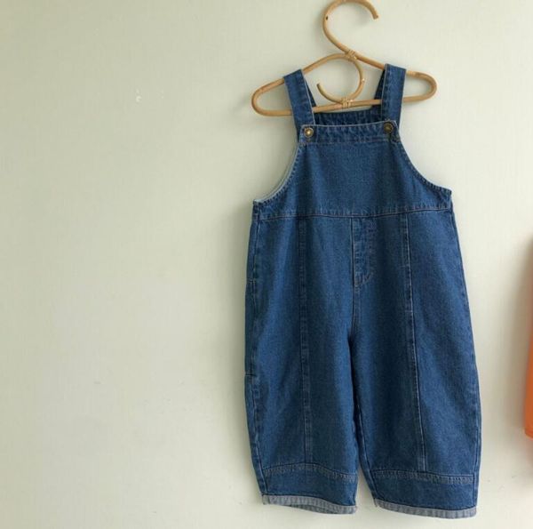 

2020 new girls boys denim overalls autumn fashion kids pants 1-7t qw315, Blue