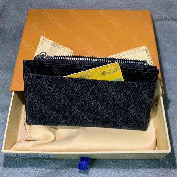 

credit card holder coin pouch zippy coin purse classic men women pocket fashion mini small wallet handy slim bank card holders with box sdta, Brown;gray
