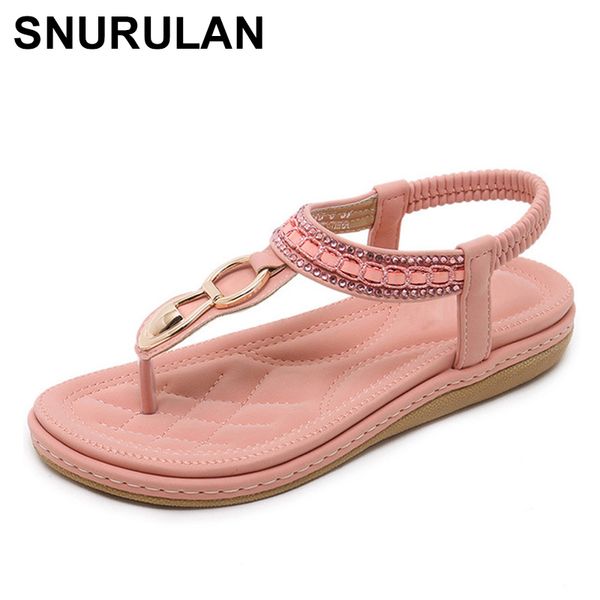 

snurulan simple for women flat sandals summer bohemian style women's beach sandals flip flops summer shoes flat, Black