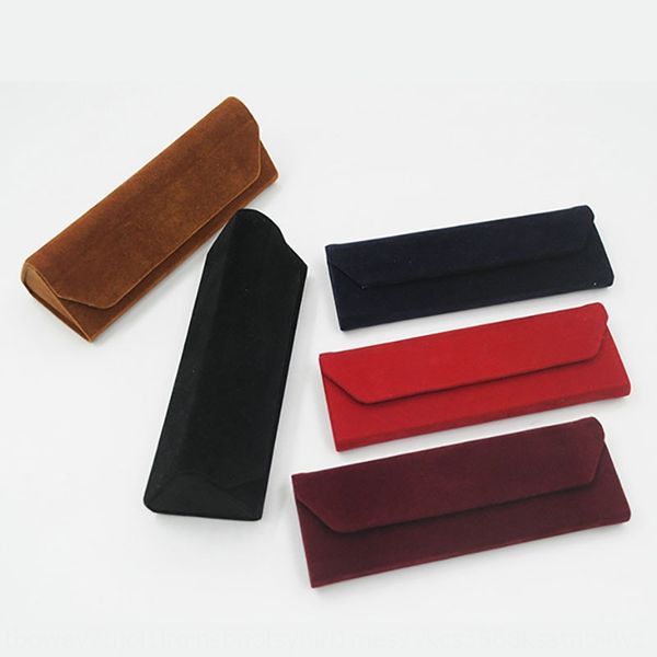 

sun velvet suede triangle folding sun glasses case flannel sunglasses case, Blue
