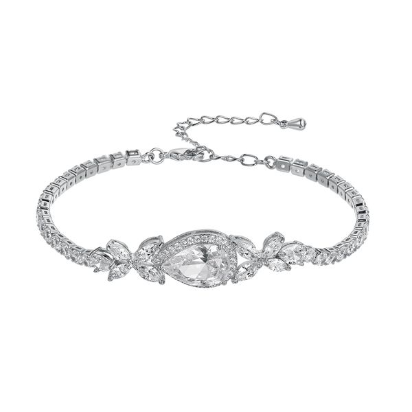 

weimanjingdian new arrival large pear shape cubic zirconia cz crystal allure bracelets dhl / ups delivery order $150, Black
