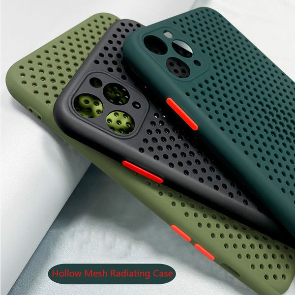 

hollow cooling phone case back cover for iphone 11 pro max breathable soft case for iphone x xs max xr se2 9 8 7 6 6s plus case