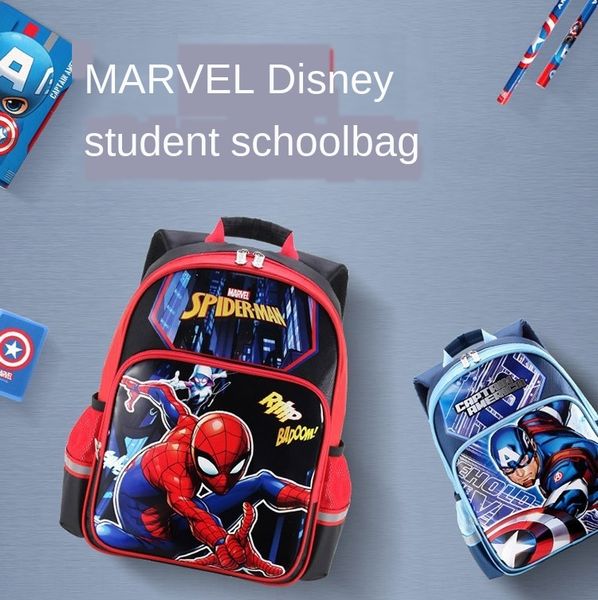 

pupil male and female grade schoolbag backpack 1-3-4 backpack marvel team children's schoolbag spider-man