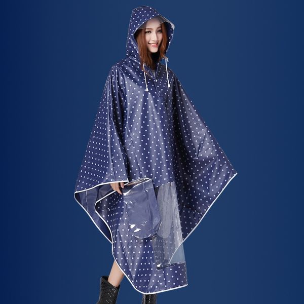 

sky rain eva thickened fresh car motorcycle motorcycle electric vehicle electric vehicle raincoat poncho blue red dot, Red;brown
