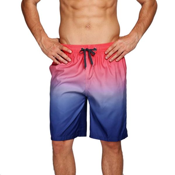 

men's swimwear men' trunks gradation color splice beach work casual men short trouser shorts pants beachwear bathing suit 2021 #yj