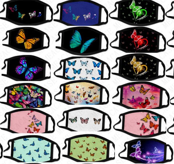 

children designer face masks 3d butterfly mask washable double ice silk dustproof mouth cover anti dust cycling masks for women men d71503, Blue
