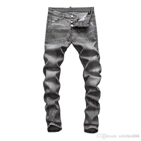 

2020 mens hole jeans new fashion blue skinny mens ripped biker black jeans hip hop men designer pants