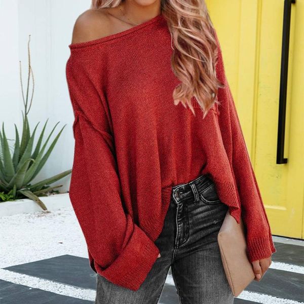 

women sweater autume knitted jumper bigloose sweater casual long batwing sleeve o-neck pullovers sweaters, White;black