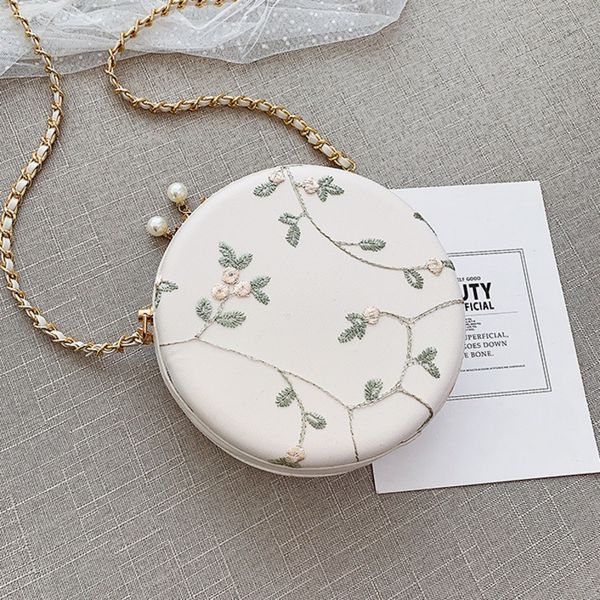 

female lace circular crossbody bags for women 2020 pu leather luxury handbag designer small ladies sling shoulder messenger bag